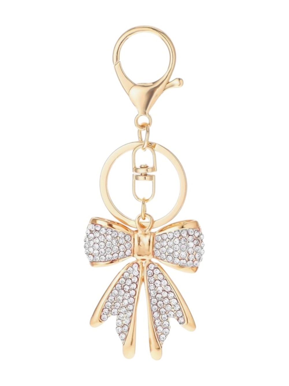 Silver Crystal Bow Keychain / Bag Charm